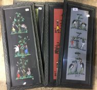 Five framed African paintings