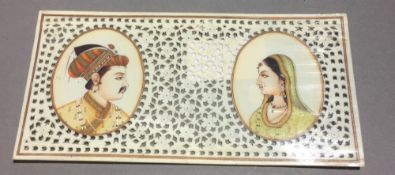 A 19th century Indian double portrait miniature on ivory