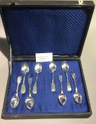 A 19th century harlequin set of eight large Fiddle pattern teaspoons