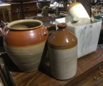 A quantity of stoneware bottles, etc.