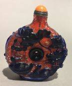 A large Peking glass snuff bottle