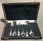 A set of six teaspoons made by Charles Boyton of London (1832-1878),