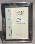 A boxed Carrs silver photograph frame (unused)