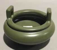 A small Chinese green porcelain censer