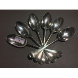 A quantity of mid 18th century silver tablespoons,