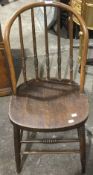 A 19th century elm seated spindle turned single chair