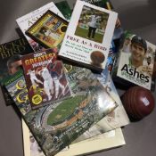 A quantity of cricket books, etc.