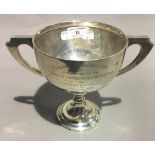 A silver trophy cup