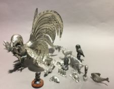 A collection of metal animals