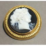 A high carat gold Victorian cameo brooch