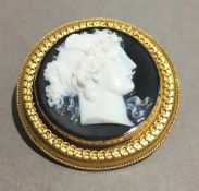 A high carat gold Victorian cameo brooch