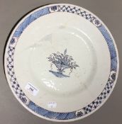 An 18th century tin glazed plate