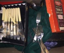 A quantity of plated cutlery