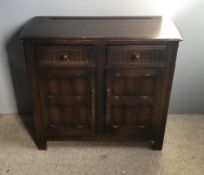 An oak side cabinet