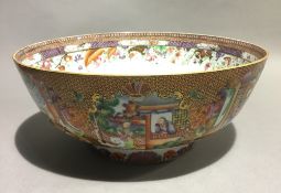 A 19th century Canton punch bowl