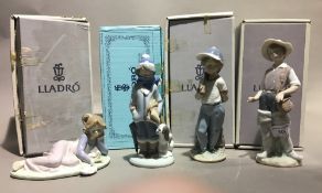 Four Lladro figurines including,