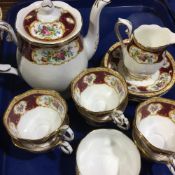 A Royal Albert Lady Hamilton pattern coffee set