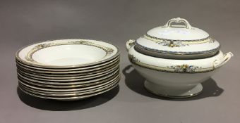 A Wedgwood tureen and soup bowls