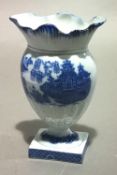 A 19th century blue and white pearlware vase