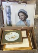 A quantity of 19th century maps, together with a signed portrait picture of Jessie Matthews,