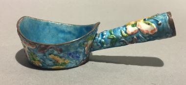 A Chinese enamelled cuff iron