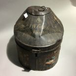 A Victorian military hat tin