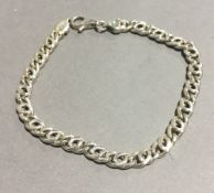 A silver bracelet