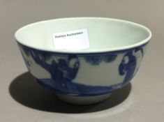 A 19th century Chinese blue and white bowl,