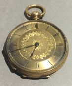 A 14 K gold lady's fob watch