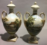 A pair of porcelain vases