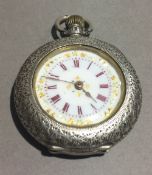 A Victorian lady's silver fob watch,