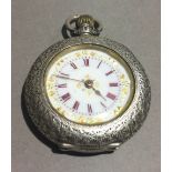 A Victorian lady's silver fob watch,