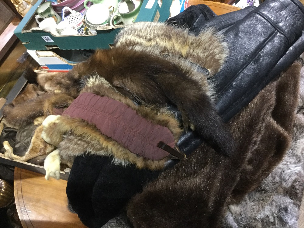 A collection of fur coats and stoles, etc.