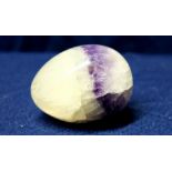 Blue John stone egg (length 5cm)