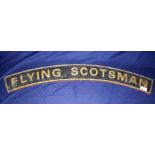 Reproduction cast metal Flying Scotsman name plate