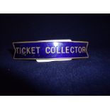 Midland region brass and enamel "Ticket Collector" railway small fishtail cap badge by JR Gaunt