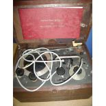 Mahogany cased wave meter type W1649 with instruction booklet,