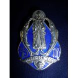 Large Birmingham silver hallmarked and enamel Glasgow Tramways 35 years cap badge