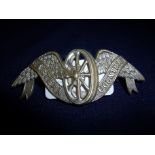 Eastern Counties Winged Wheel white metal cap badge