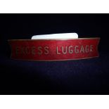 Western region brass and enamel "Excess Luggage" railway small fishtail cap badge by JR Gaunt