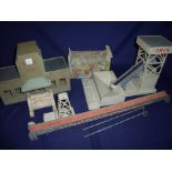 Trix OO Gauge railway conveyor belt loading terminal with buildings and some accessories