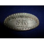 Southern region engineman brass oval cap badge