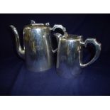 Silver plated Wilson Line teapot and hot water jug stamped No 444 (2)