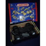 Meccano 51 model set no4 box set and a Meccano remote control vehicle chassis B679 (2)