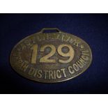 Aston Manor Urban District Council No 129 drivers badge