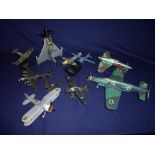 Selection of twelve various collectors and model planes including battle of Britain Spitfire on