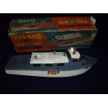 Tri-ang RAF Air Sea rescue tender clockwork powered 11inch long precision molded plastic boat