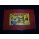 Boxed Meccano No0 green and red set
