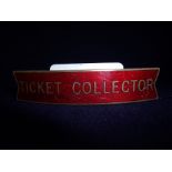 Western region brass and enamel "Ticket Collector" railway small fishtail cap badge by JR Gaunt