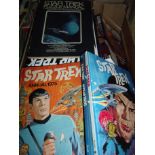 Box containing a large collection of Star Trek all series hardback and paperback books,
